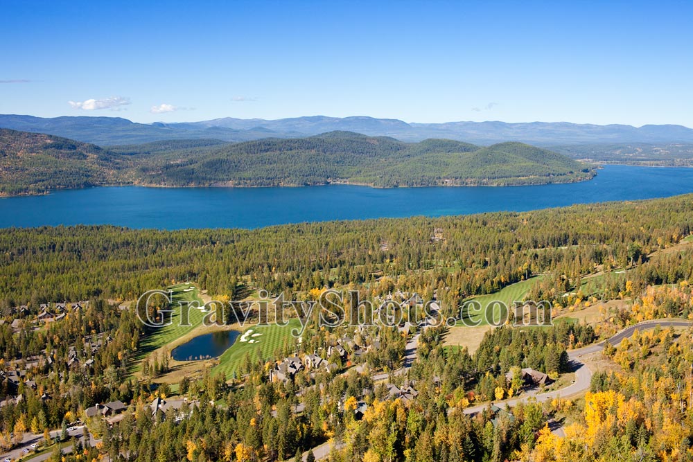 Iron Horse Golf Course Whitefish Lake, MT Fall Aerial